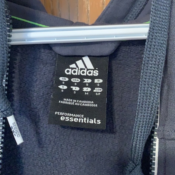Adidas grey hoodie with multicolor strips - Picture 2 of 7